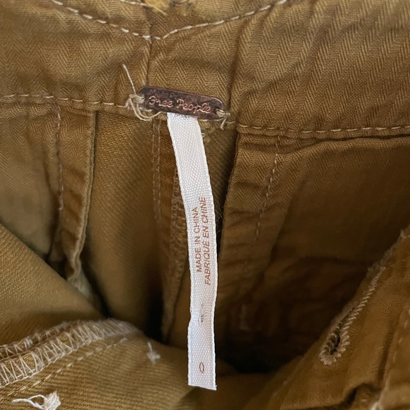 Free People Women Mustard Color High Waist Jean Pants - Picture 3 of 5